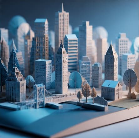 Paper metropolis — original SceneVela image concept artwork